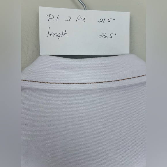 WeWoreWhat White Lt. Denim  Shacket Jacket Button up Top w/ Rust Stitching - Picture 8 of 8